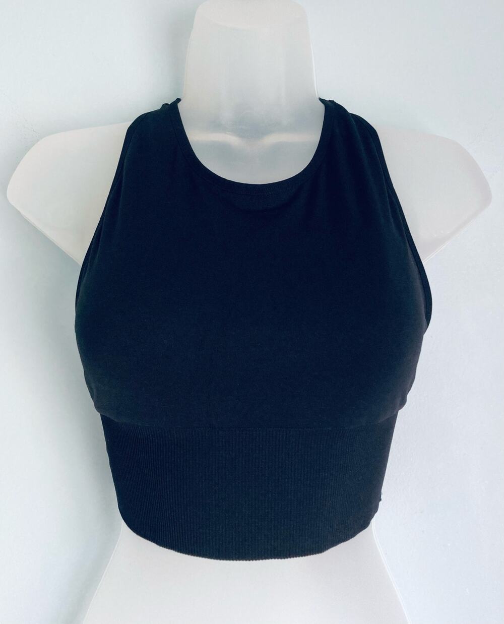 Victoria's Secret PINK Active Lightly Lined Sports Bra Tank Medium Black NWOT